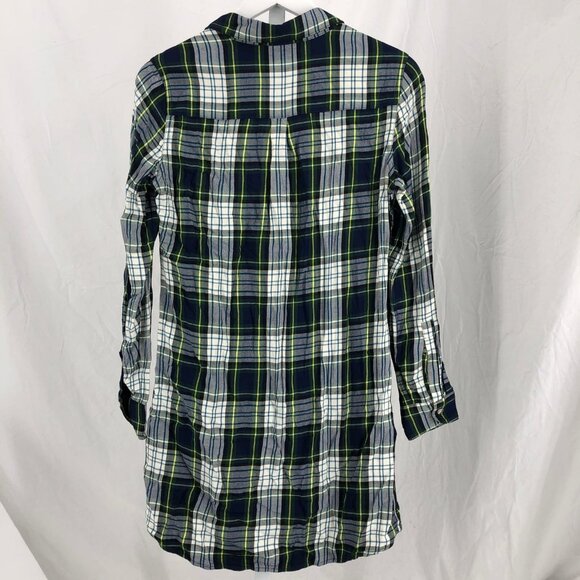 Marine Layer Green Plaid Long Sleeve Shirt Dress | Size M - Picture 2 of 5